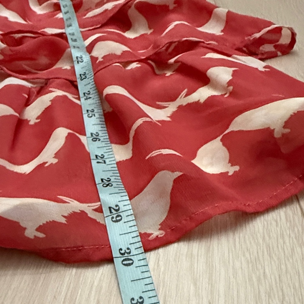 MINKPINK Coral and Cream Tiered Dress with Bird Design - Picture 5 of 7